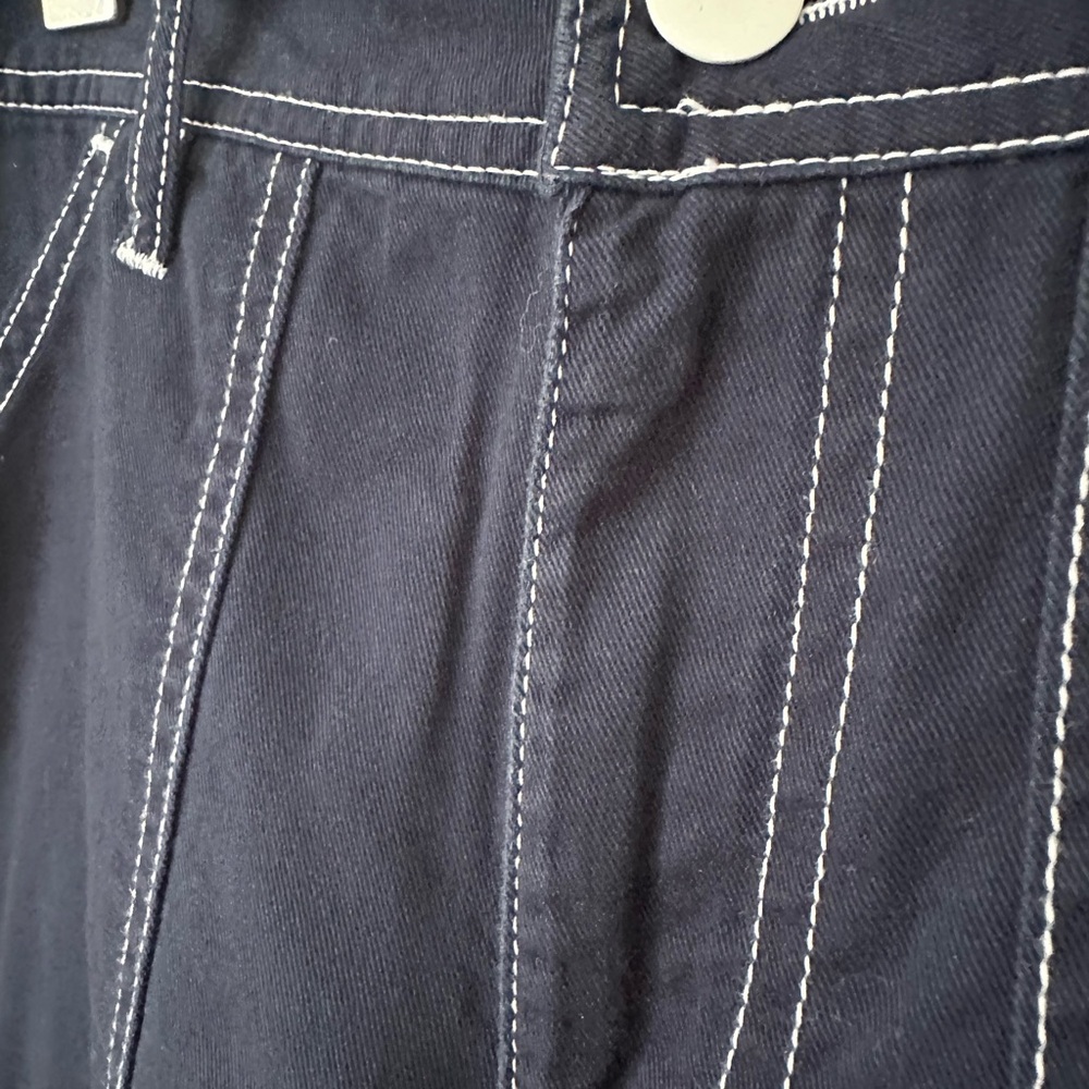 Wide Leg Cargo Pants Y2K Utility Navy Skater  Medium Streetwear - Picture 3 of 11